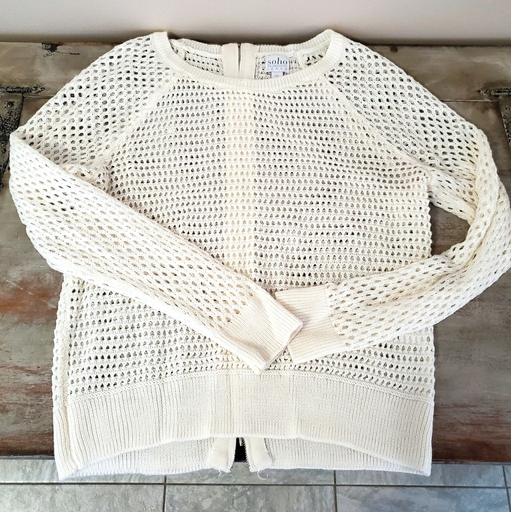 White zipperback sweater